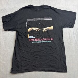 VTG Michelangelo Creation‎ of Adam Graphic T-Shirt Men's Size L/G